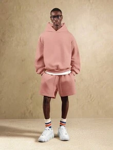 SUMWON 男士连帽衫，复古宽松圆领卫衣 - 时尚棕色，休闲场合完美之选，度假必备，奢华品牌，适合夏季和秋季穿搭 - 粉色 - 查看 3