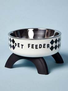 Zazumi Stainless Steel Pet Food Bowl With Cute Pattern And Embossed Design, Anti-Spill, Non-Slip, Suitable For Small Cats, Dogs And Small Pets For Drinking And Eating