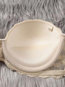 SHEIN 2 件女士蕾丝抹胸文胸带钢圈，浪漫性感，夏季无肩带防滑文胸，可拆卸隐形肩带，百搭穿着 - 彩色 - 查看 4