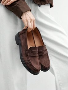 CUCCOO BIZCHIC Women's Casual Slip-On Flat Athletic Sneakers For Christmas - Chocolate Brown - View 1