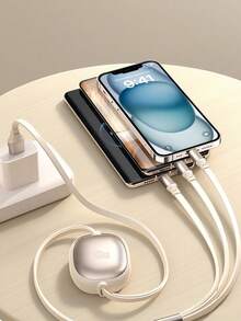 三合一 100W 快速充电充电器线和可伸缩一拖三电缆，TPE 充电数据线兼容 和系列，高效充电线兼容 、Android、相机、MP3 通用适配器 - 彩色 - 查看 2