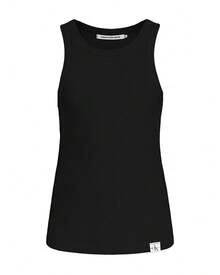 Calvin Klein Woven Tab Men Sleeveless Tank T-shirt - Schwarz - Übersicht 4