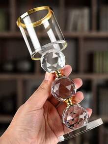 SHEIN Basic living Crystal Candle Holder - Polished Romance Themed Tabletop Decor For Dinners, Anniversaries, Birthdays & Holiday Celebrations - Luxurious American Style Candlelight Centerpieces For Home & Table, Room Decor, Gifts Graduation - Multicolor - View 12