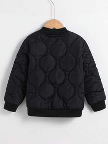 SHEIN Young Boy Long Sleeve Zip-Up Collar Casual Winter Jacket Fall