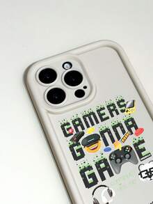 NEWMOJI® X SHEIN Symbol Fashion Letter Cartoon Game Headphone Pattern Phone Case, Suitable For Apple Phones