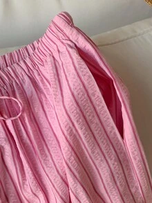 Comfortcana 女士粉色条纹裤，夏季假期 - 粉色 - 查看 5