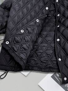 GlowEve 25件秋冬新款高品质绗缝休闲女士棉服外套 - 黑色 - 查看 9