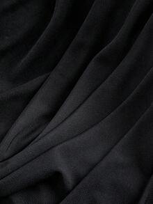 SHEIN MOD Women's Fashion Black Asymmetric Hem Flare Sleeve T-Shirt - Black - View 4