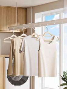 SHEIN 1pc/10pcs/20pcs Black, White, Pink, Gray Plush Clothes Hanger For Home Use, With No Trace, Anti Shoulder Corner, Anti Slip, Unable To Lift Bags, Clothes Drying Support, Organizer, Dry And Wet Dual-Use