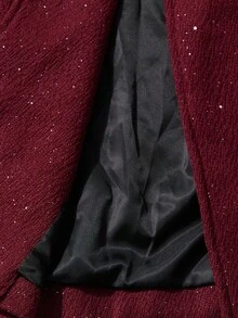 GENKIRA Vintage High-End French Style Lapel Belted Long Coat For Women - Burgundy - View 7