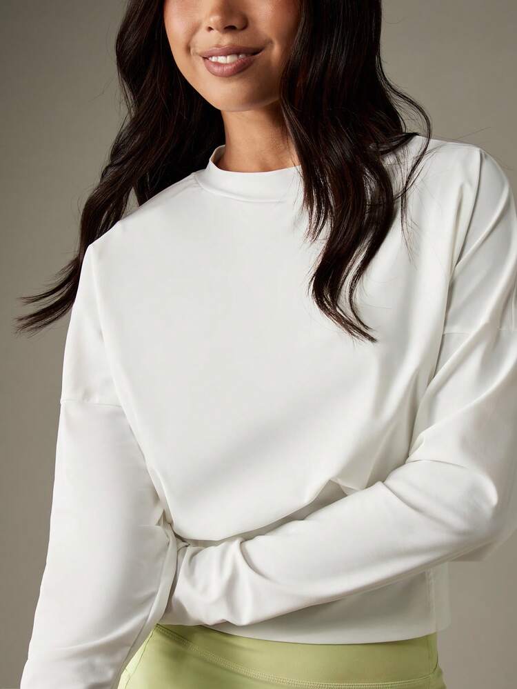 MISSGUIDED Long Sleeve Crew Neck Pullover Top With Logo Detail