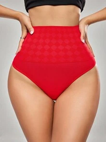 Hochelastische formende Damenwäsche Einfarbig für die Taille - Rot - Übersicht 4