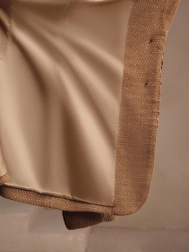 Blazer Elegante com Estampa Floral em Patchwork de Ajuste Solto para Mulheres, Outono/Inverno