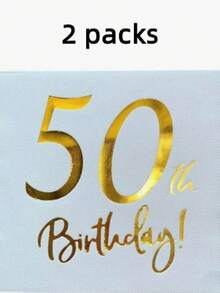 1/2/3/6 confezioni da 20 tovaglioli monouso a doppio strato con stampa dorata a tema 50° compleanno (16,5 x 16,5 cm), adatti per Natale, autunno, Ognissanti, rientro a scuola, decorazioni per pareti e tende da camera da letto. - Bianco - Visualizzare 11