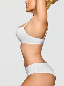 SHAPORA 无缝无钢圈衬垫文胸，带钢圈，提升和支撑 - 白色 - 查看 5