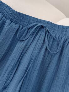 CosyJoli 大码女装春夏新款商务休闲沙滩情人节时尚通勤优雅阔腿裤，沙滩度假大学生情人节夏季裤装 - 霧霾藍 - 查看 5