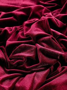 SHEIN MOD 泡泡下摆勃艮第天鹅绒迷你连衣裙 - 酒紅色 - 查看 4