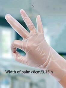 50/100/200PCS TPE Gloves Transparent Thickened Powder Free Anti Static For Kitchen Household Cleaning Pet Care Beauty Hairdressing Painting Home Supplies - White - View 8
