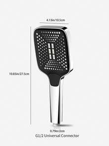 SHEIN 1Pc ABS Material 3-Mode Pressurized Shower Head With Large Panel And Electroplated Surface Home Bathroom Decor Fall Decor Bathroom Accessories