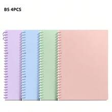 SHEIN 1PC 2PCS 4PCS A4 A5 B5 Spiral Notebook Set - 60 Sheet Coil Bound Writing Notebooks In 4 Colors For School Office Journaling, Teacher's Day Graduation Gift - Multicolor - View 13