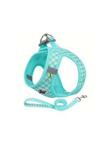 PETSIN 1 件节日格纹猫背带：透气涤纶，带金属扣和反光带，适合散步 - 彩色 - 查看 6