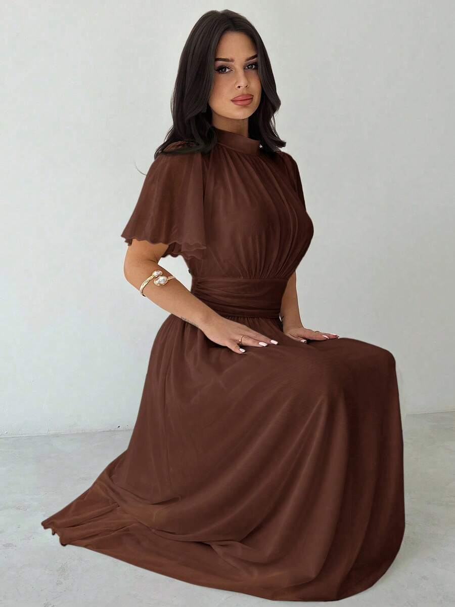 Firerie Váy trắng dáng chữ A xếp ly eo cao thanh lịch, lãng mạn, sang trọng, đi làm hàng ngày, đi biển, nghỉ dưỡng - Cà phê - Xem 1