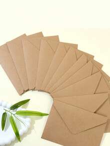 SHEIN 10/20/50/100 件牛皮纸 V 型自封信封适用于万圣节感恩节毕业典礼父亲节生日派对礼品卡礼品包装 - 彩色 - 查看 2