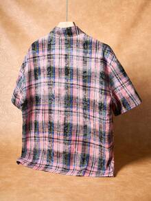 Manfinity Roghcode Men's Plaid Short Sleeve Shirt, Young Style - Multicolor - View 7