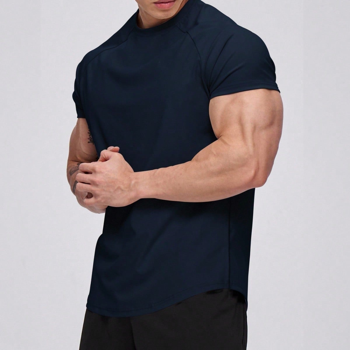 Camiseta deportiva de manga corta para hombre - Entrenamiento y gimnasio y entrenamiento, compresión casual que absorbe la humedad, secado rápido, a
