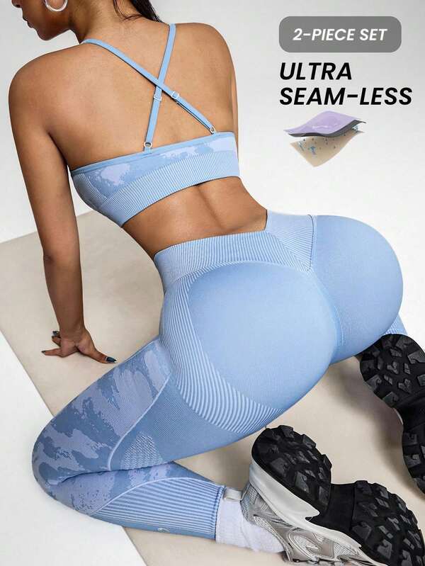 Innovista 无缝运动套装，高支撑，野生动物图案，速干，休闲运动，瑜伽，普拉提，高强度间歇训练，办公室到健身房，紧身裤，跑步，运动服，秋季服装，印花文胸，防紫外线，打底裤，功能性网眼透气，收腹，压缩，塑形，有氧运动，跑步，户外，女士运动套装