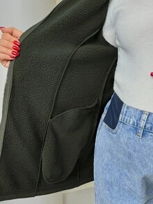 SHEIN Maternity Solid Color Hooded Long Sleeve 3-In-1 Jacket