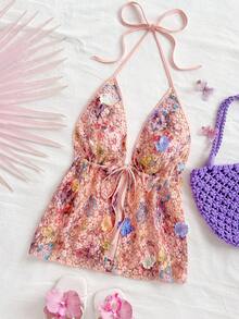 Soleia Áo hở lưng hở vai thường ngày thời trang nữ đi nghỉ - trắng - Xem 4