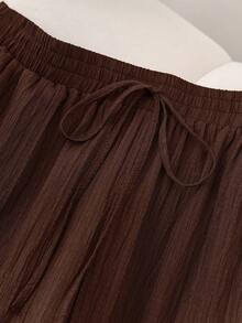 CosyJoli Plus Size Women's New Spring Summer Business Casual Woman Beach Valentine Day Style Fashion Commuting Elegant Wide-Leg Trousers, Beach Vacation College Students Valentines Summer Pants - Chocolate Brown - View 5