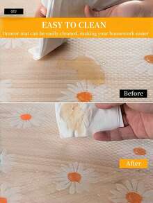 SHEIN 1 pezzo di rivestimento trasparente antiscivolo con motivo a crisantemo, rivestimento antiscivolo per cassetti, rivestimento antiscivolo per frigorifero, rivestimento in EVA impermeabile per armadietti, e rivestimento facile da pulire per armadietti da cucina. Regali di San Valentino, decorazioni per la tavola di San Valentino