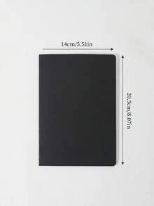 SHEIN 1 件纯色简约笔记本，软封面宽横线日记本，纸张厚实，专业办公笔记本，适合书写、规划和日常使用 - 黑色 - 查看 9