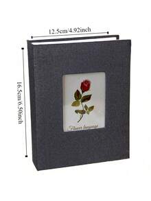 SHEIN 200 Pockets Photo Album Linen Cover DIY Writable Large Scrapbook Album 4x6 Photos Slip-In Picture Albums Children Growth - Multicolor - View 4