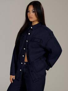 MUSERA 水洗牛仔口袋夹克，90年代春季可爱夏季休闲度假伊比沙岛音乐节演唱会西部街头风返校秋季冬季纳什维尔绿洲办公室工作时尚