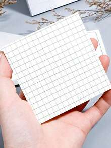 SHEIN 2 件格子图案便利贴，简单多用途易贴可写便利贴，适合学校学生、办公室返校 - 白色 - 查看 4