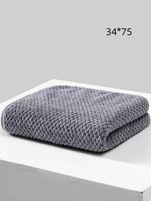 SHEIN 1/2条装菠萝纹理毛巾，超柔软快干珊瑚绒，吸水不掉毛，适用于面部、身体和手部。成人、情侣、沙龙、浴室、返校必备的理想之选 - 深灰色 - 查看 14