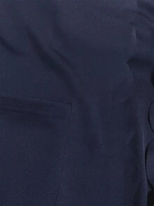 SHEIN LUNE Women's Casual Solid Color Long Sleeve Pocket Lightweight Jacket - Purple - View 7