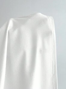 Elamini Damska koszulka z długim rękawem i swobodnym dekoltem w serek z przodu, uniwersalny nowy styl, wiosna/jesień - Biały - Zobacz 6