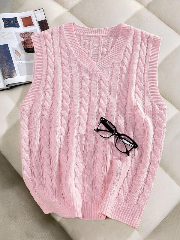 Claim Dot Chaleco de punto suelto y versátil de unicolor para hombre, otoño e invierno