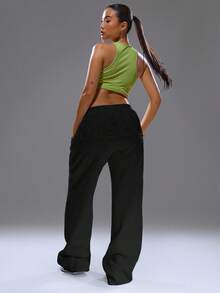 MUSERA Distressed Wide Leg Baggy Joggers Cosy Cute Casual Basic Fall Autumn Everyday  Christmas Lounge Thanksgiving Spring - Black - View 2