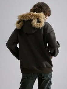 Airlisse Veste à capuche avec oreilles d'ours style américain mignon, hiver