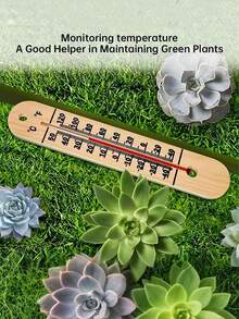 一款天然木质户外温度计，高精度，无需电池，设计简洁，适用于办公室、教室、客厅、卧室、农场和温室。壁挂式温度计 - 黃色 - 查看 8