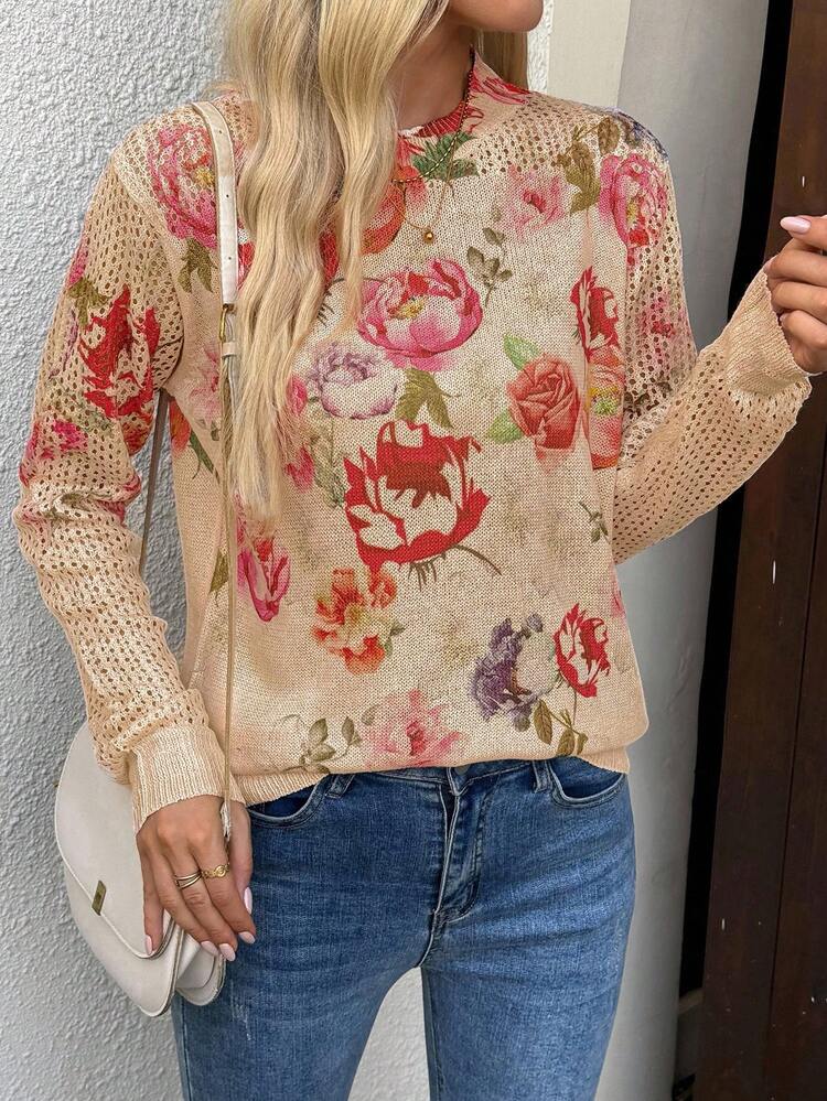 新作 ヴィンテージアーティスティック タイダイ柄 ラウンドネック ライトウェイト シフォンセーター レディース 春夏