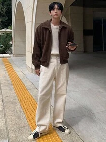 DAZY Men's Solid Dark Grey Commuter Short T-Shirt, Autumn Jacket Business Attire