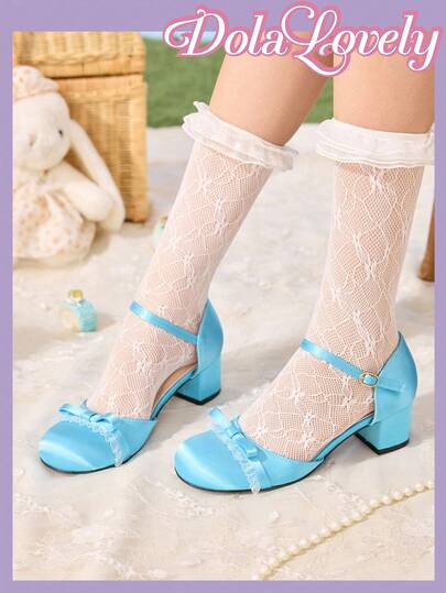 Dola Lovely Bow Decor French Mary Jane Elegant High Heel Pumps