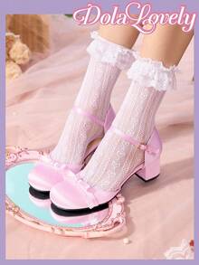 Dola Lovely Bow-Tied Mary Jane Elegant High Heeled Shoes