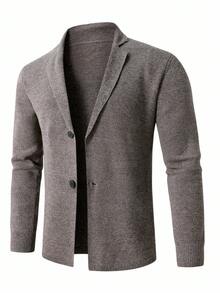 Manfinity Homme Plain Multicolor Knitted Cardigan For Men, Long Sleeve Casual Cardigan, Fall Winter - Multicolor - View 5